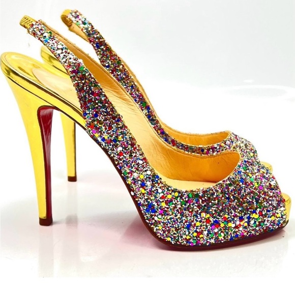 CHRISTIAN LOUBOUTIN 
Glitter No Prive 120 Pumps size 38 UK 4” Heel MSRP $895 - Picture 2 of 15